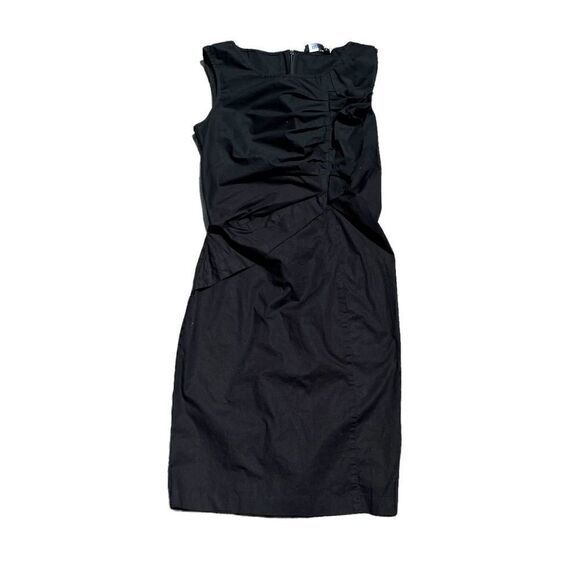 ELLEN TRACY Black Dress W/ Ruching Size 2 - Picture 1 of 5